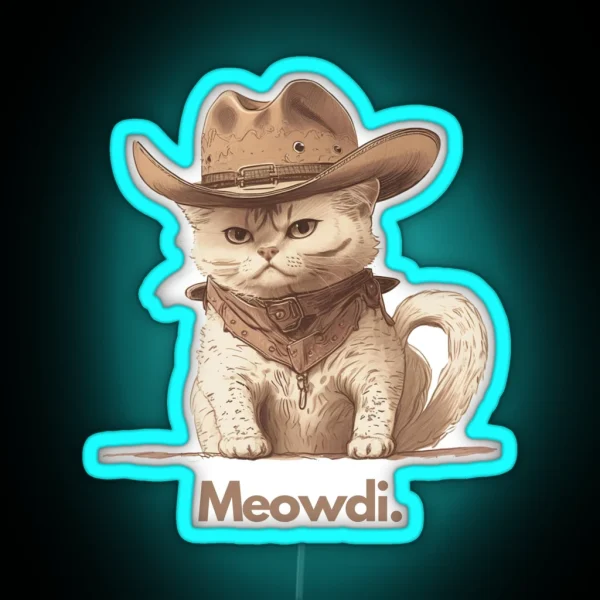 Cowboy Cat RGB Neon Sign
