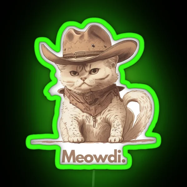 Cowboy Cat RGB Neon Sign