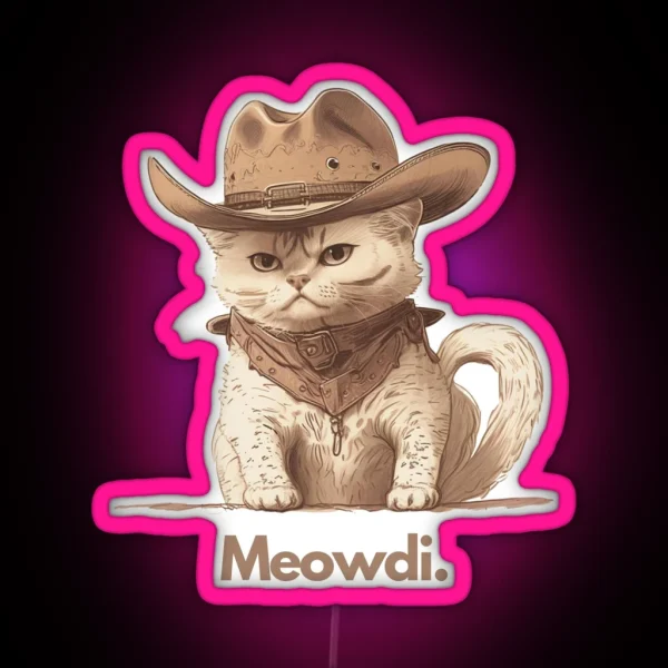 Cowboy Cat RGB Neon Sign