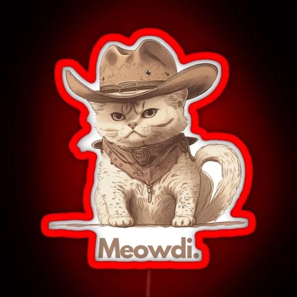 Cowboy Cat RGB Neon Sign