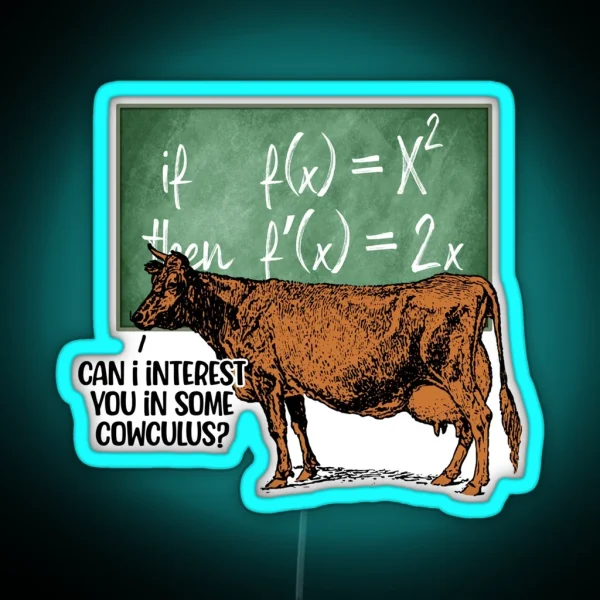 Cowculus Funny Math Gift RGB Neon Sign