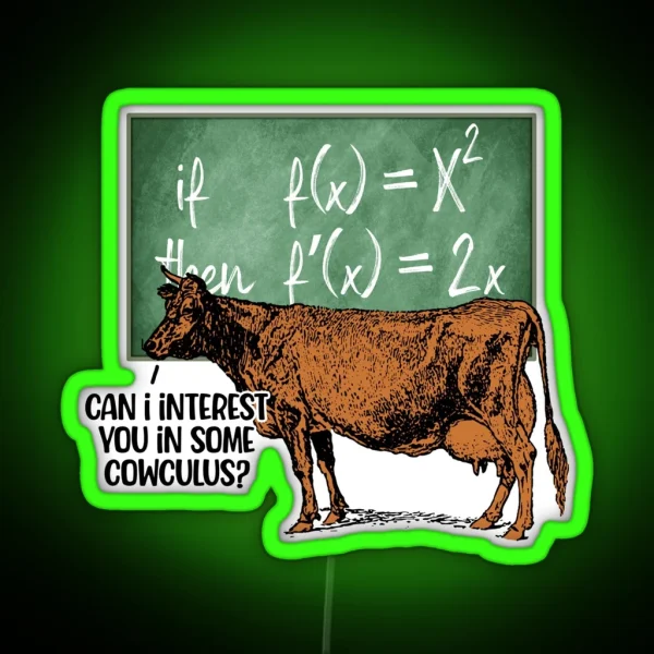Cowculus Funny Math Gift RGB Neon Sign