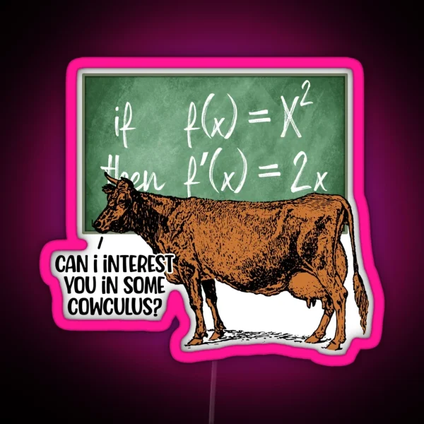 Cowculus Funny Math Gift RGB Neon Sign