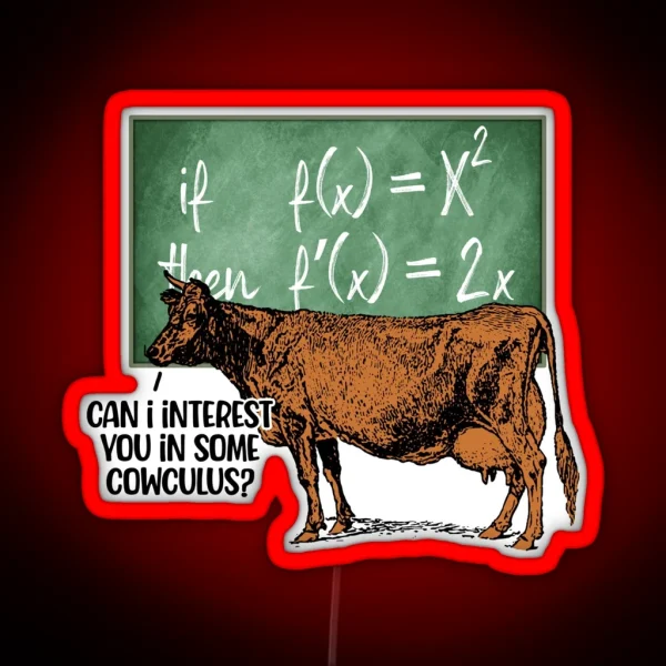 Cowculus Funny Math Gift RGB Neon Sign