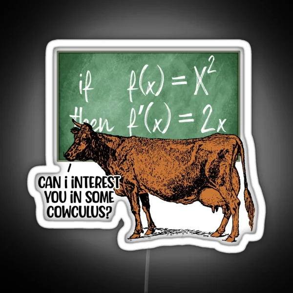 Cowculus Funny Math Gift RGB Neon Sign