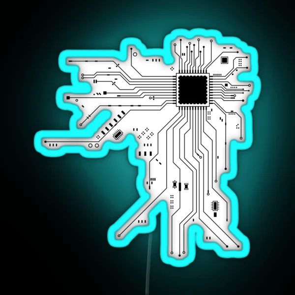 CPU Processor Circuit Diagram RGB Neon Sign