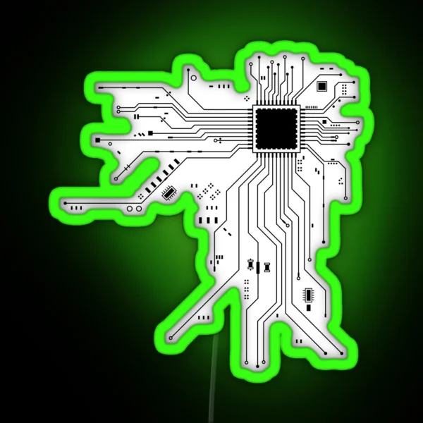 CPU Processor Circuit Diagram RGB Neon Sign