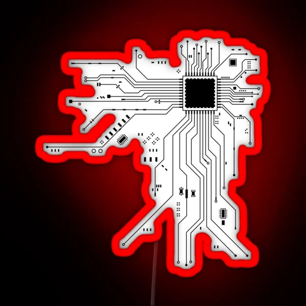 CPU Processor Circuit Diagram RGB Neon Sign
