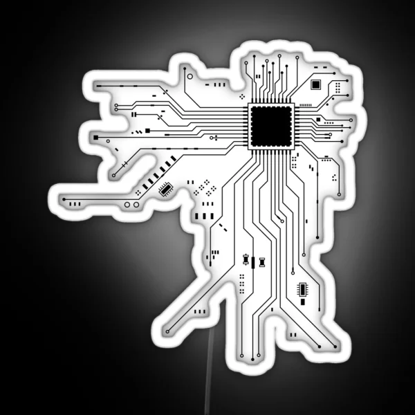 CPU Processor Circuit Diagram RGB Neon Sign