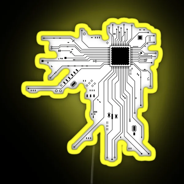 CPU Processor Circuit Diagram RGB Neon Sign