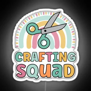 Crafting Squad Funny Matching Girls Crafters RGB Neon Sign