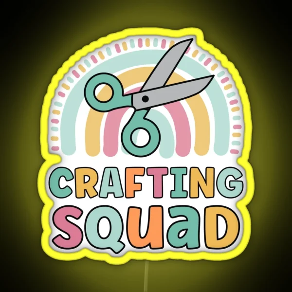 Crafting Squad Funny Matching Girls Crafters RGB Neon Sign