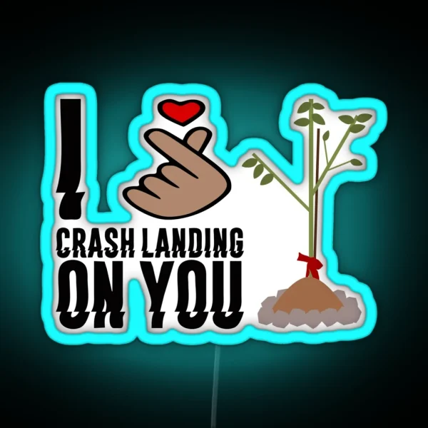 Crash Landing On You I Love Crash Landing On You Finger Heart RGB Neon Sign