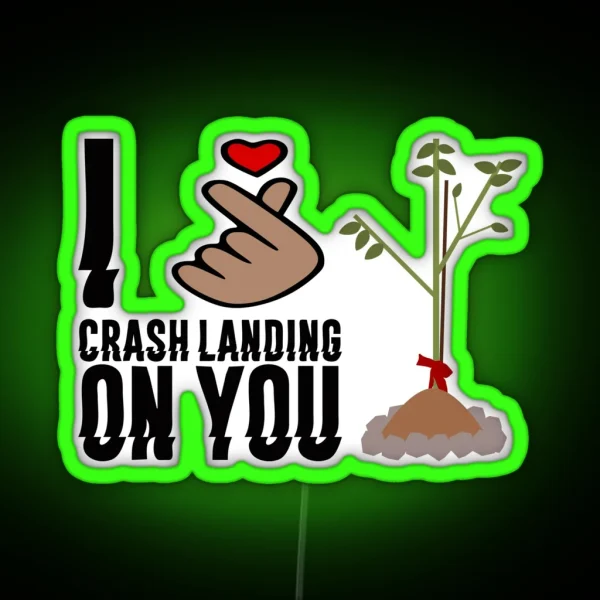 Crash Landing On You I Love Crash Landing On You Finger Heart RGB Neon Sign