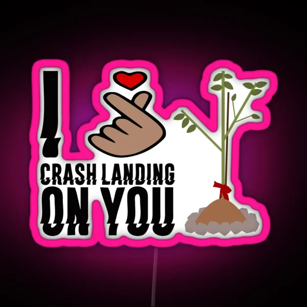 Crash Landing On You I Love Crash Landing On You Finger Heart RGB Neon Sign