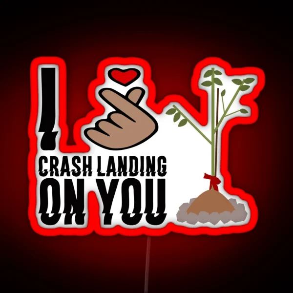 Crash Landing On You I Love Crash Landing On You Finger Heart RGB Neon Sign