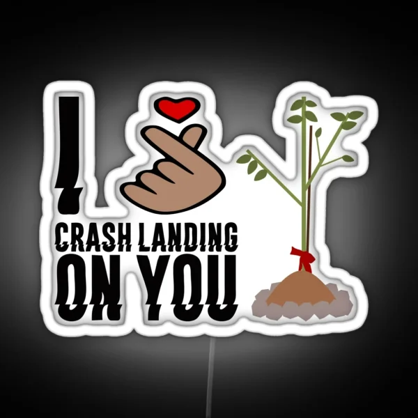 Crash Landing On You I Love Crash Landing On You Finger Heart RGB Neon Sign