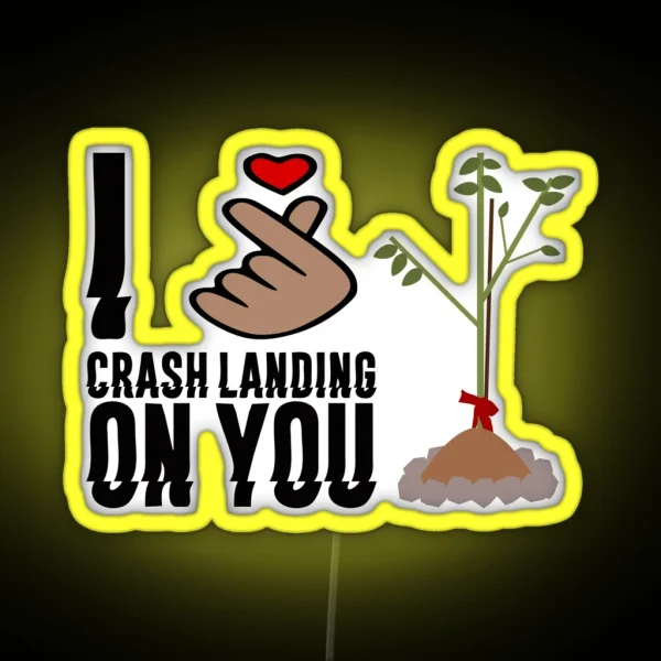 Crash Landing On You I Love Crash Landing On You Finger Heart RGB Neon Sign