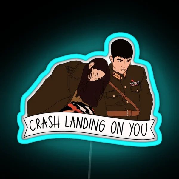 Crash Landing On You Illustration RGB Neon Sign
