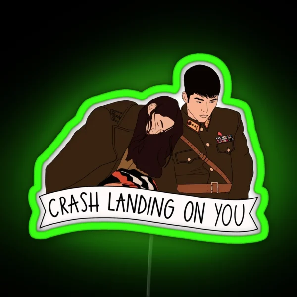 Crash Landing On You Illustration RGB Neon Sign