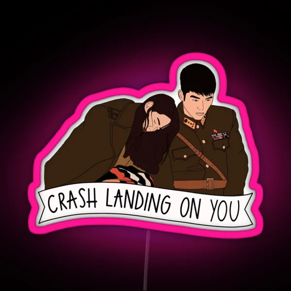 Crash Landing On You Illustration RGB Neon Sign