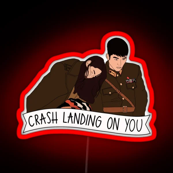 Crash Landing On You Illustration RGB Neon Sign