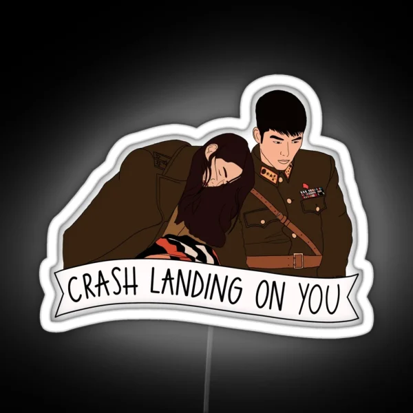 Crash Landing On You Illustration RGB Neon Sign