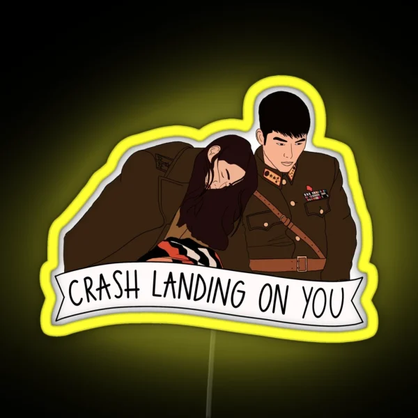 Crash Landing On You Illustration RGB Neon Sign