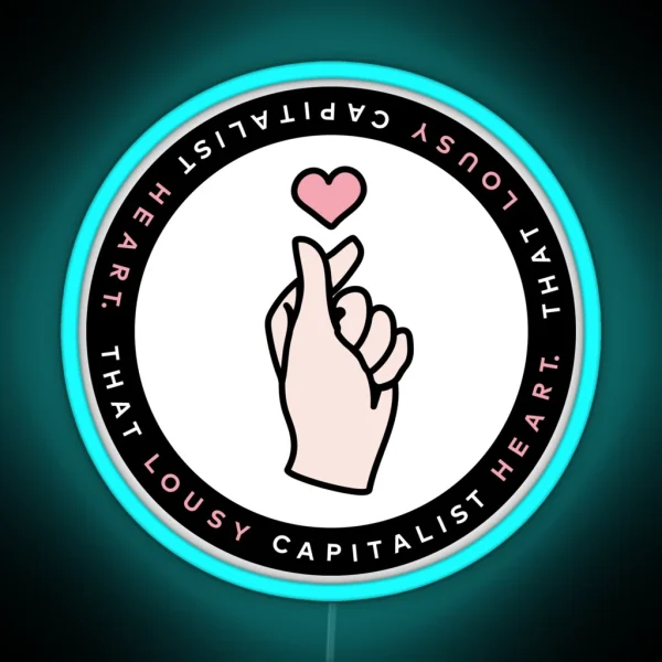 CRASH LANDING ON YOU Korean Finger Heart That Lousy RGB Neon Sign