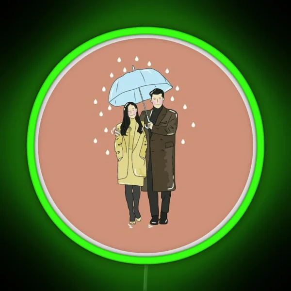 Crash Landing On You Rain Kdrama RGB Neon Sign