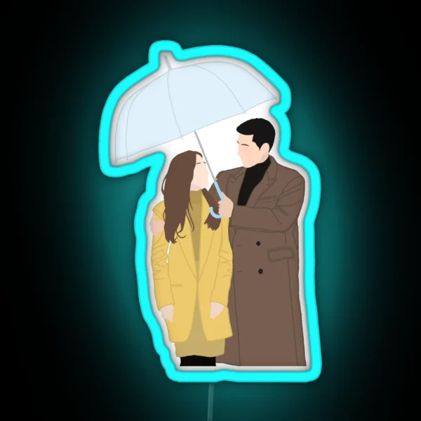 Crash Landing On You Umbrella Scene RGB Neon Sign