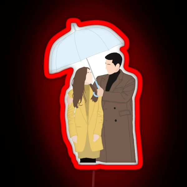 Crash Landing On You Umbrella Scene RGB Neon Sign