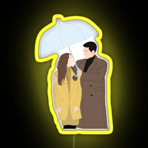 Crash Landing On You Umbrella Scene RGB Neon Sign