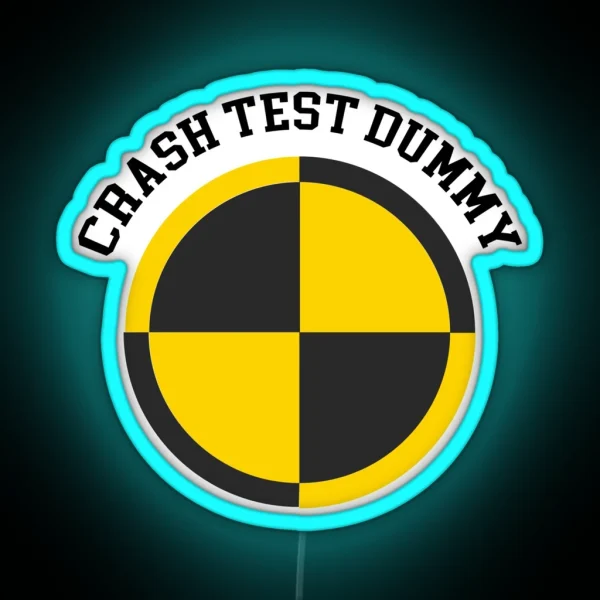 Crash Test Dummy Yellow Man Testing Car Crash Led RGB Neon Sign