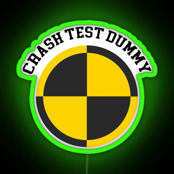 Crash Test Dummy Yellow Man Testing Car Crash Led RGB Neon Sign