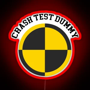 Crash Test Dummy Yellow Man Testing Car Crash Led RGB Neon Sign