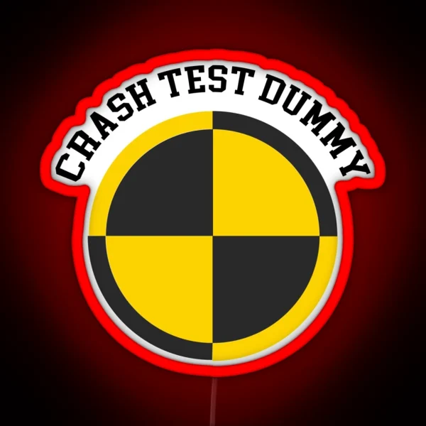 Crash Test Dummy Yellow Man Testing Car Crash Led RGB Neon Sign