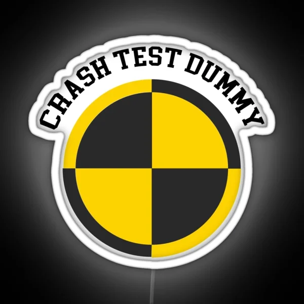 Crash Test Dummy Yellow Man Testing Car Crash Led RGB Neon Sign