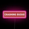 Crashing Sucks Cool Helmet Led Motorcycle Helmet Led RGB Neon Sign - Image 6