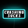 CRASHING SUCKS Funny Motorcycle Or Cool Helmet Led And Bikers Gifts RGB Neon Sign - Image 2