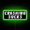 CRASHING SUCKS Funny Motorcycle Or Cool Helmet Led And Bikers Gifts RGB Neon Sign - Image 3