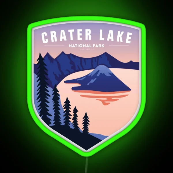 Crater Lake National Park RGB Neon Sign