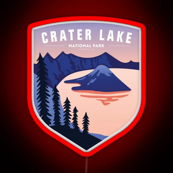 Crater Lake National Park RGB Neon Sign