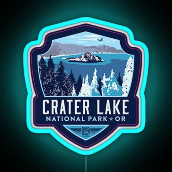 Crater Lake National Park RGB Neon Sign