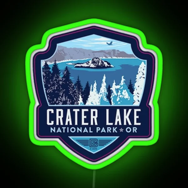 Crater Lake National Park RGB Neon Sign