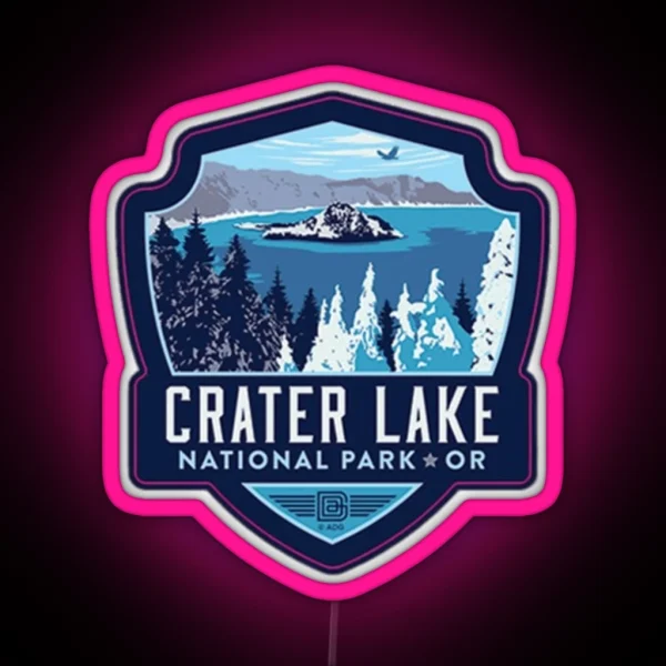 Crater Lake National Park RGB Neon Sign