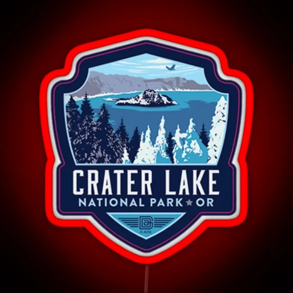 Crater Lake National Park RGB Neon Sign