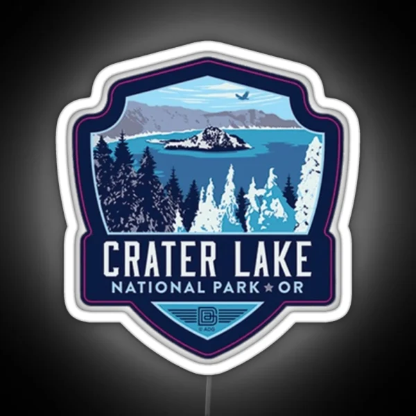 Crater Lake National Park RGB Neon Sign