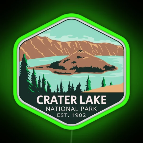 Crater Lake National Park RGB Neon Sign