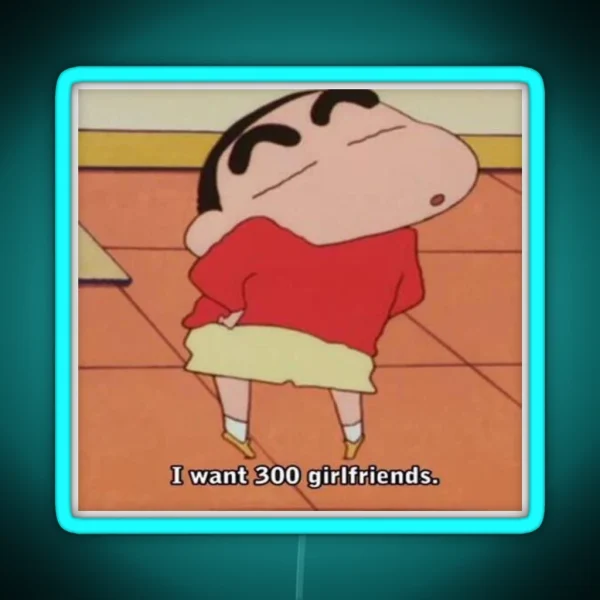Crayon Shin Chan 300 Girlfriends RGB Neon Sign